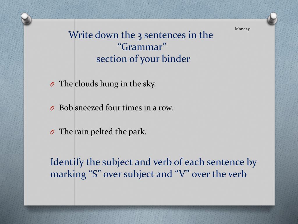 PPT Sentence of the Week PowerPoint Presentation, free download ID