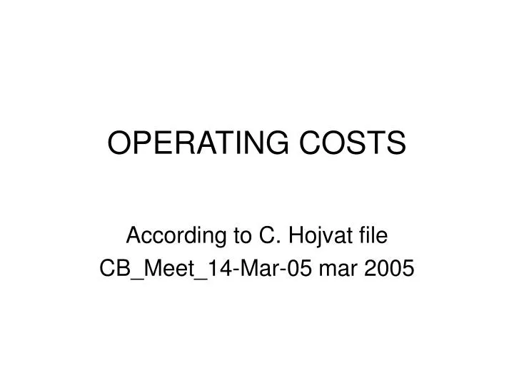 operating costs n.