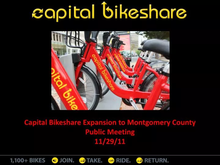 PPT Capital Bikeshare Expansion to Montgomery County Public Meeting