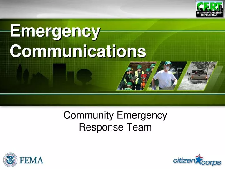 emergency communications n.