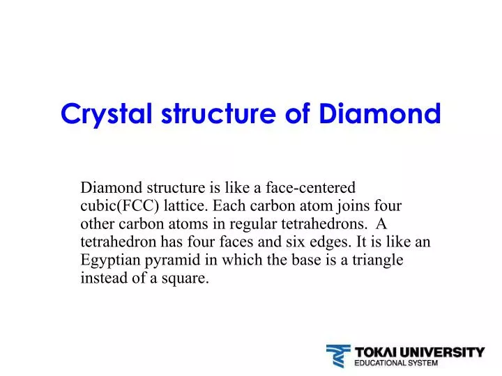 crystal structure of diamond n.