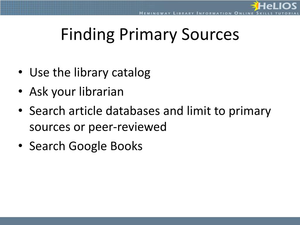 PPT - Primary Vs. Secondary Sources PowerPoint Presentation, Free ...