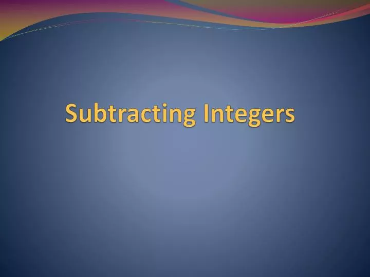 subtracting integers n.