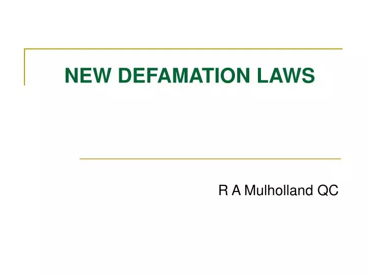 PPT NEW DEFAMATION LAWS PowerPoint Presentation, free download ID