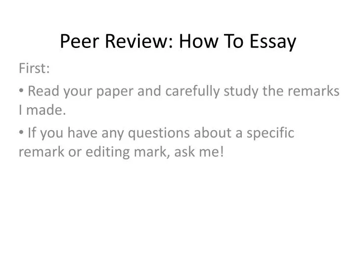 peer review of an essay