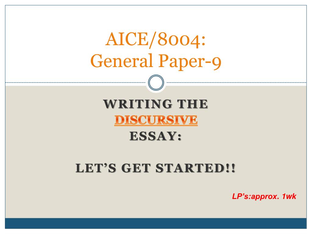 how to write an aice general paper essay