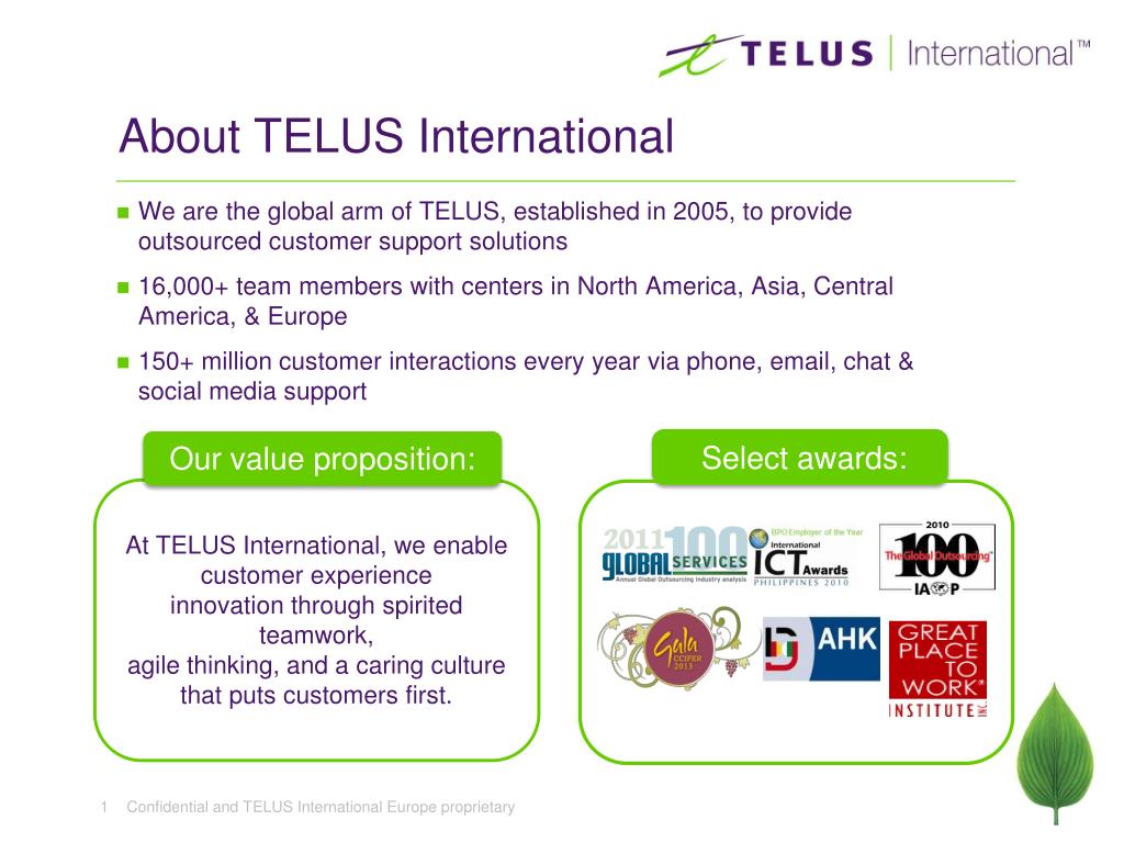PPT TELUS International Europe Global contact center outsourcing