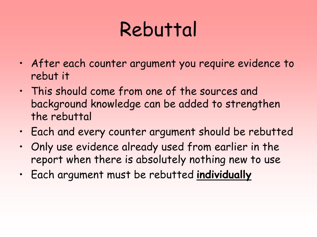 counter argument rebuttal difference