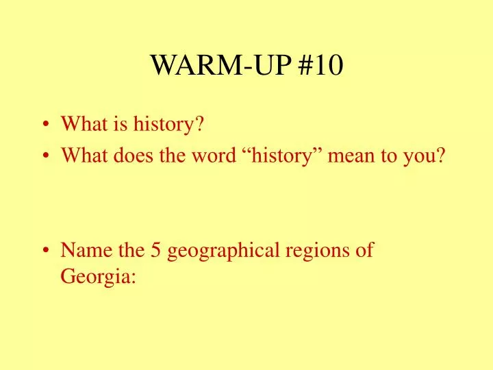PPT WARM UP 10 PowerPoint Presentation Free Download ID 6821569