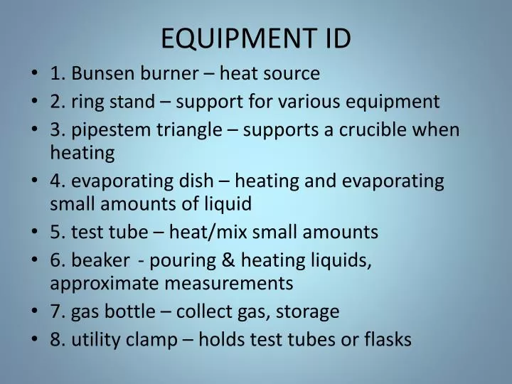 PPT - EQUIPMENT ID PowerPoint Presentation, free download - ID:6822120