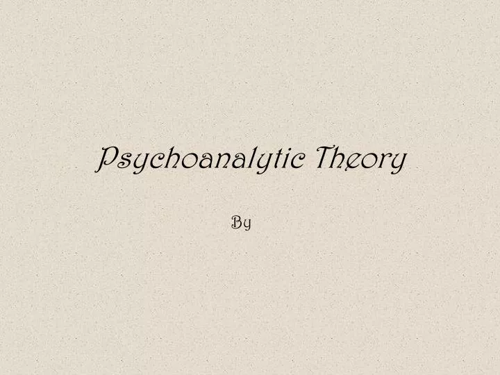 psychoanalytic theory n.