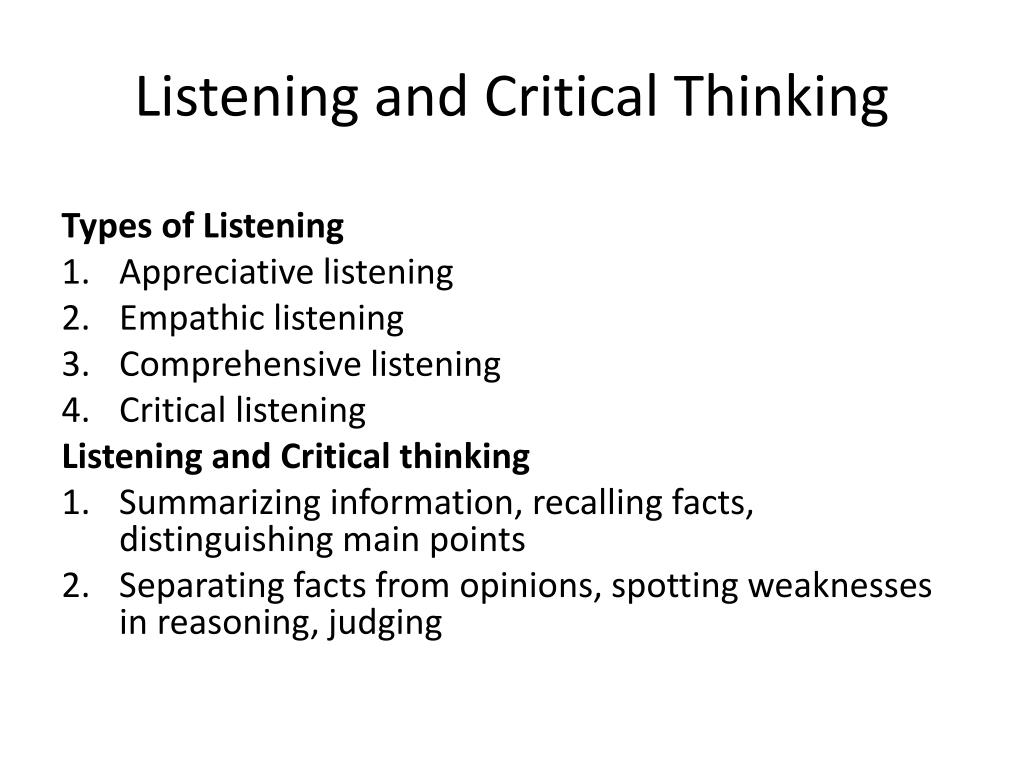 importance of critical thinking in listening to public speeches
