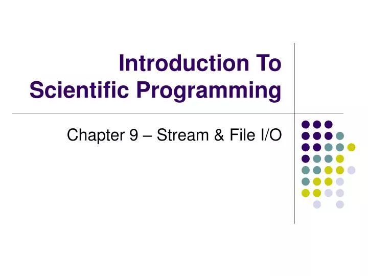 PPT - Introduction To Scientific Programming PowerPoint Presentation ...