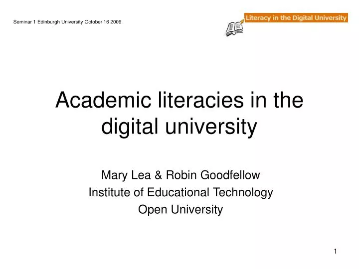 academic literacies in the digital university n.
