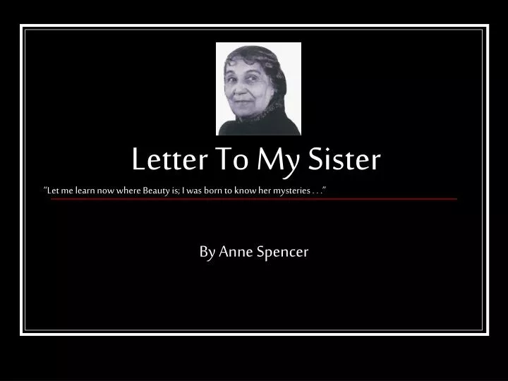 letter to my sister n.
