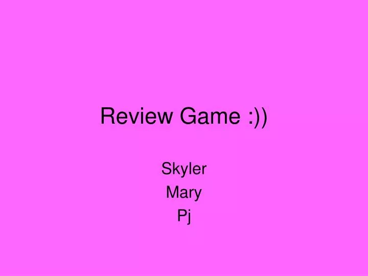review game n.
