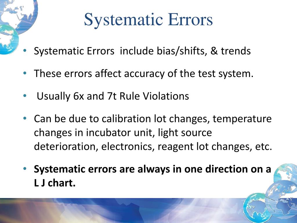 give a presentation on ways of reducing systematic errors
