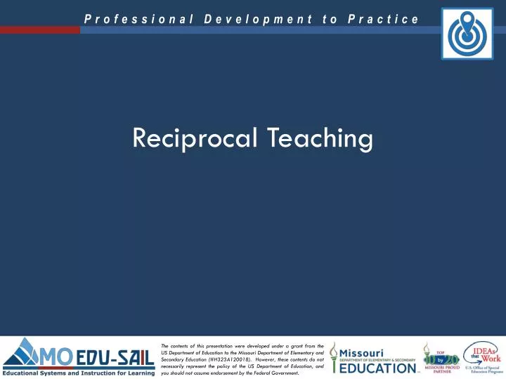 reciprocal teaching n.