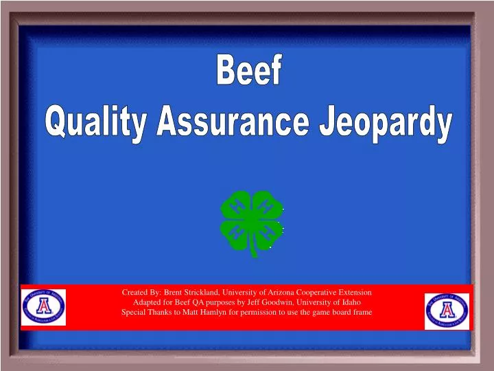 PPT Beef Quality Assurance Jeopardy PowerPoint Presentation, free