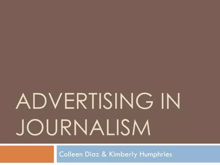advertising in journalism n.