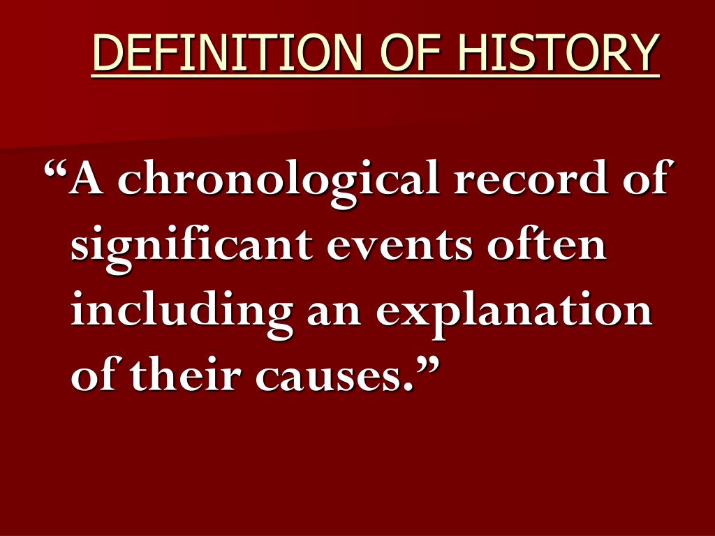 presentation of history meaning