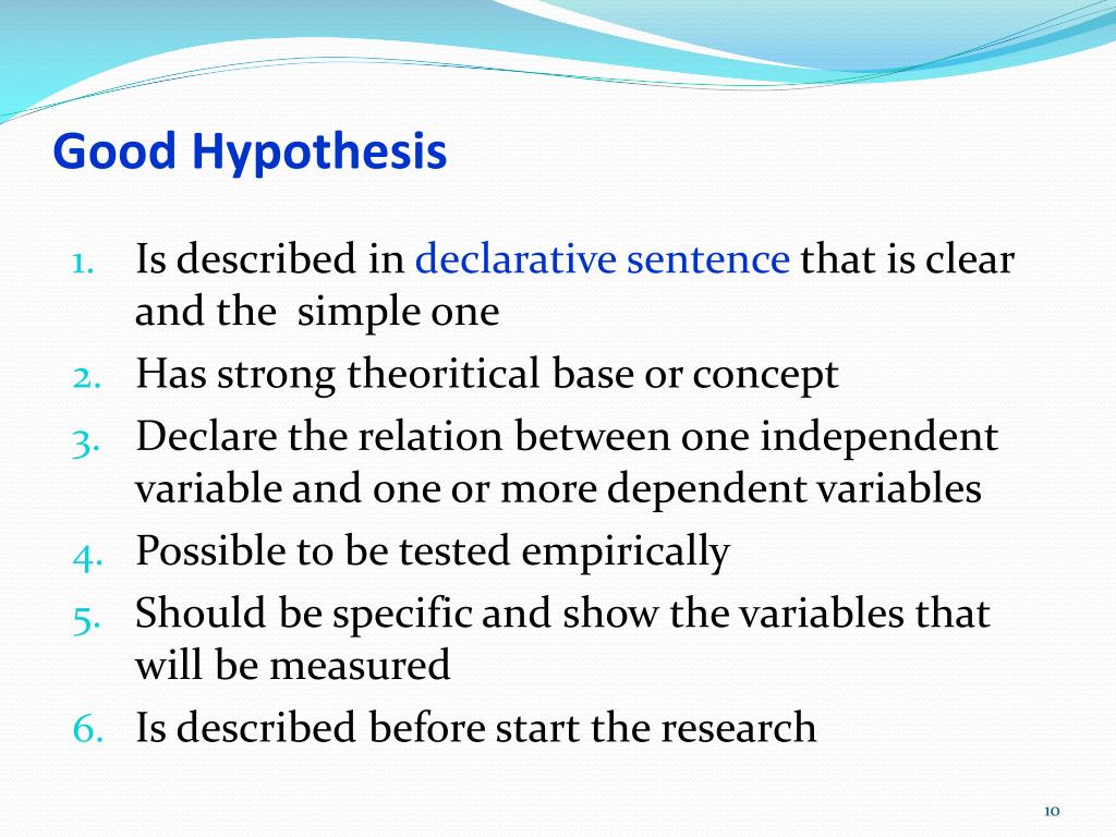 good hypothesis attributes