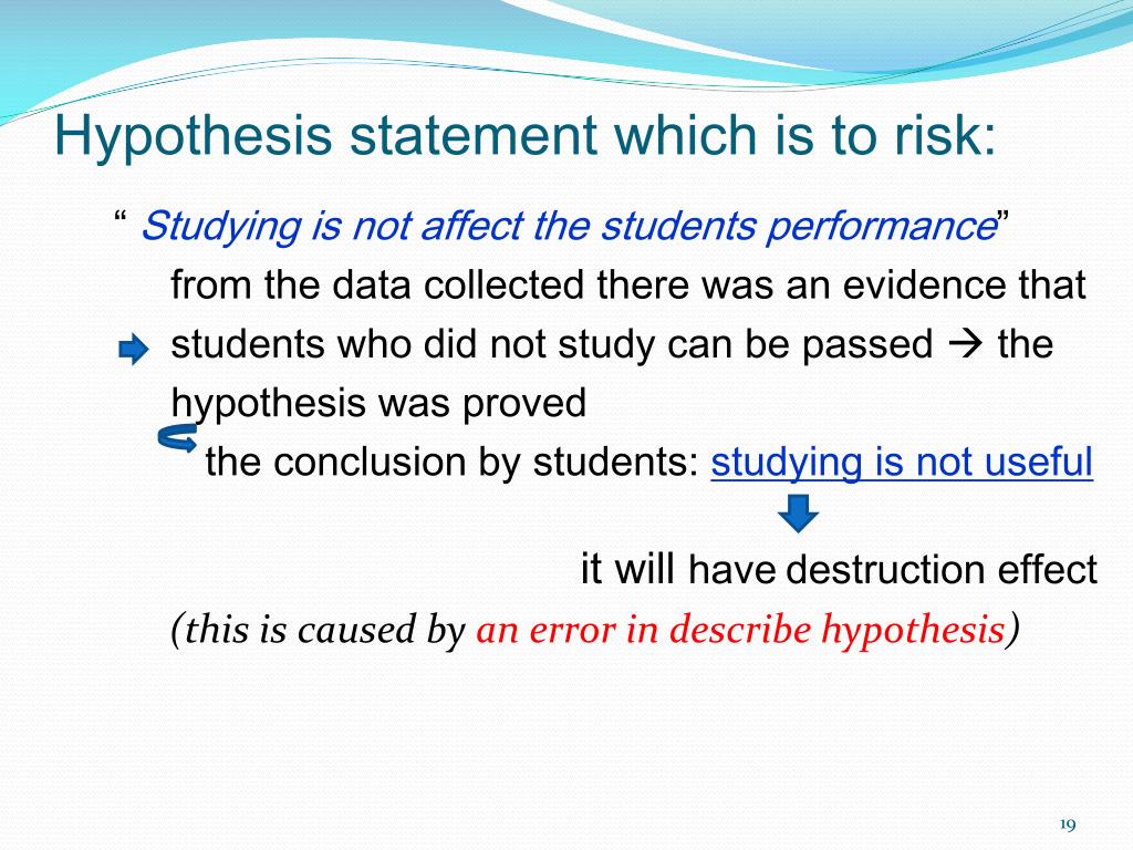 what is a statement that accepts or rejects the hypothesis