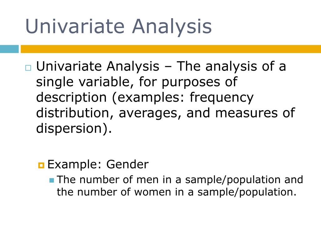 univariate analysis in research methodology