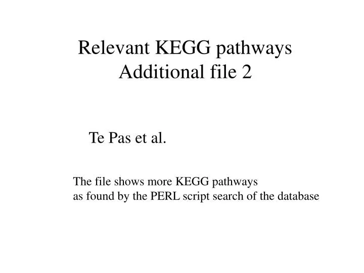 relevant kegg pathways additional file 2 n.