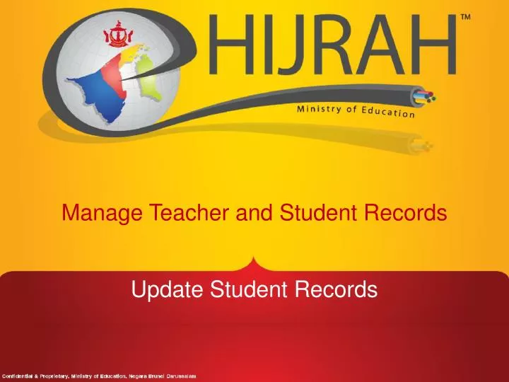 manage teacher and student records n.