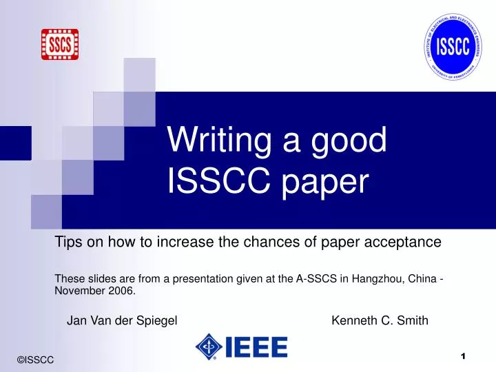 PPT Writing a good ISSCC paper PowerPoint Presentation, free download