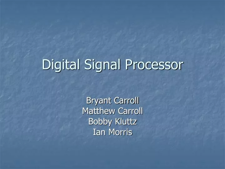 digital signal processor n.
