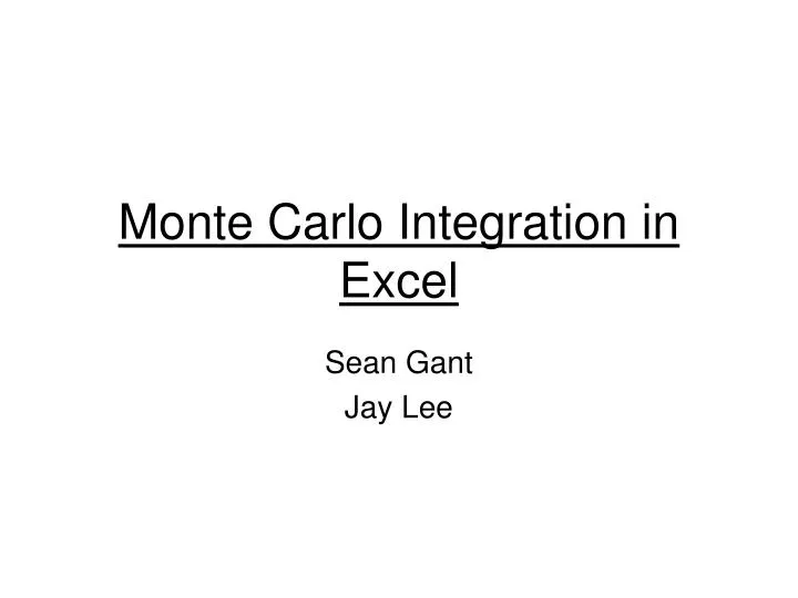 PPT Monte Carlo Integration in Excel PowerPoint Presentation, free
