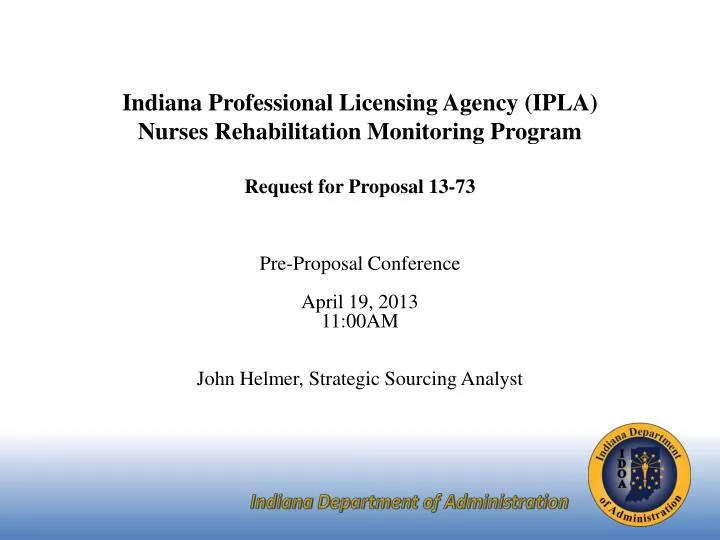 Ppt Indiana Department Of Administration Powerpoint Presentation