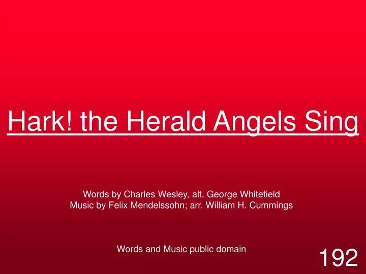 hark the herald angels sing n.