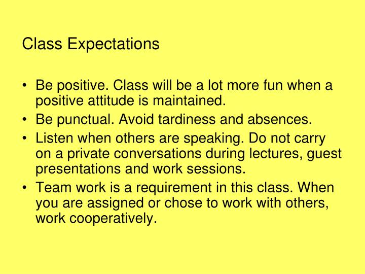 class expectations class expectations