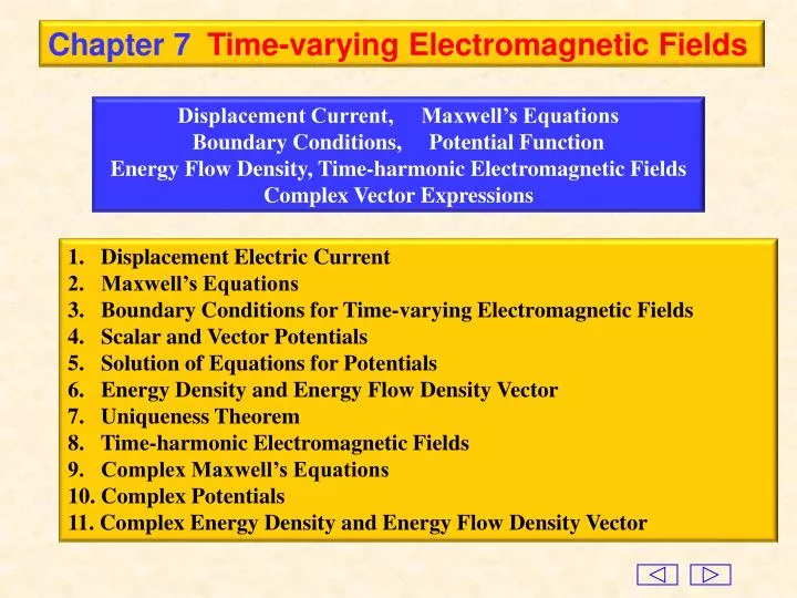 PPT - Chapter 7 Time-varying Electromagnetic Fields PowerPoint ...