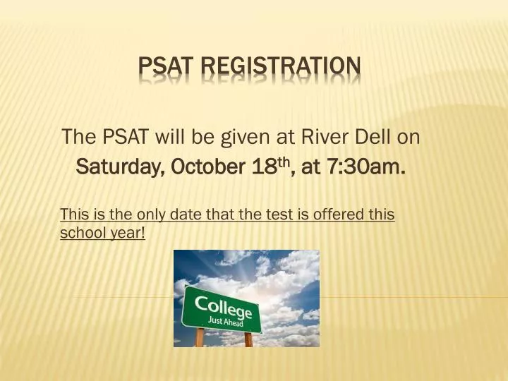 PPT PSAT Registration PowerPoint Presentation, free download ID6832113