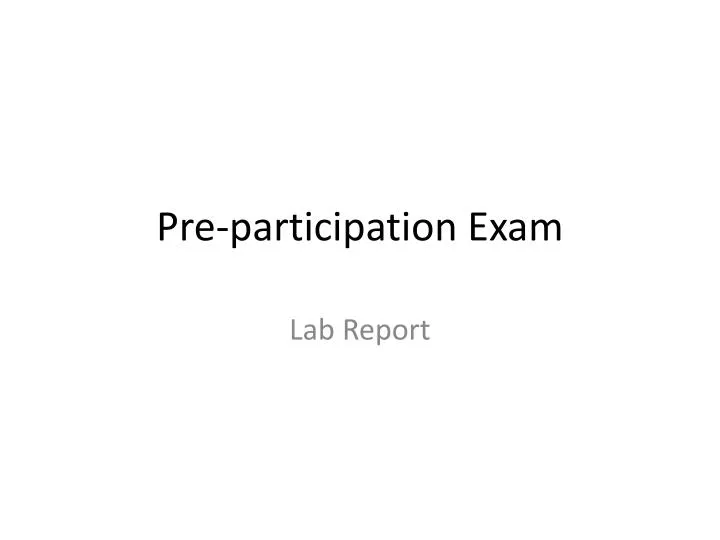 pre participation exam n.