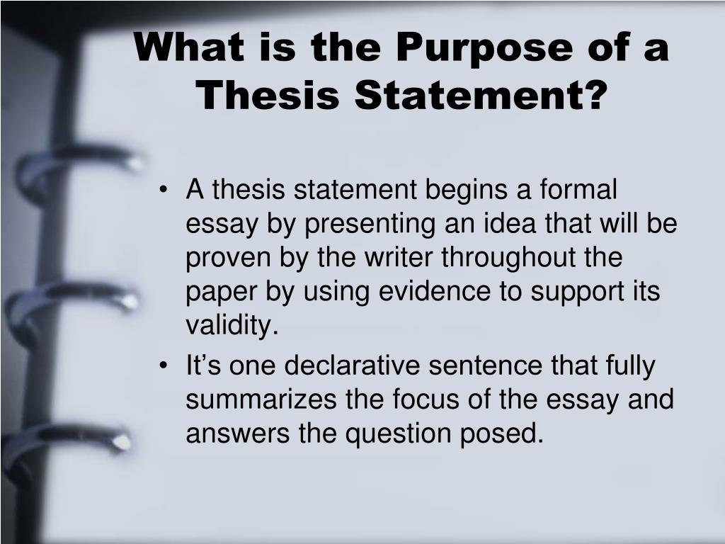 purpose of writing a thesis
