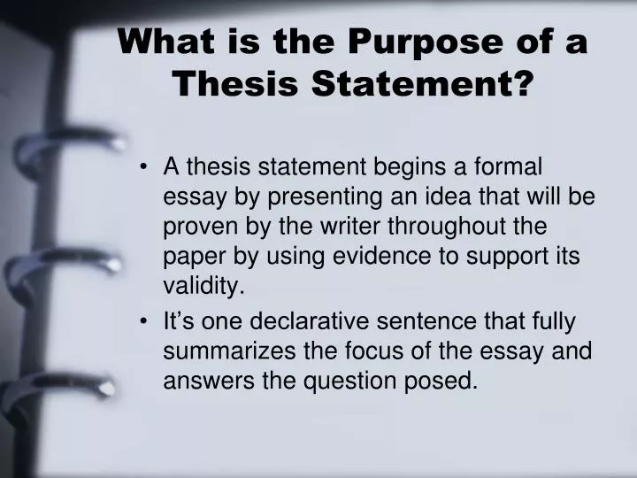 purpose of thesis in writing