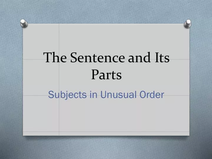 PPT The Sentence And Its Parts PowerPoint Presentation Free Download Ppt the sentence and its parts powerpoint presentation free download