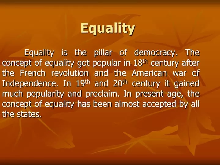 the concepts of an equal society the concepts of an equal society