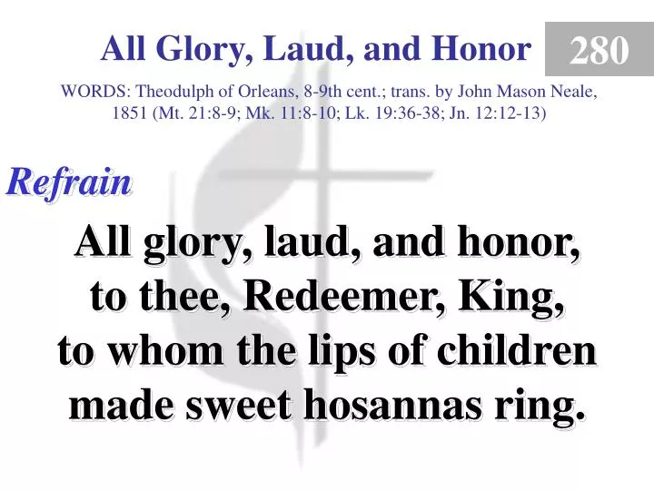 all glory laud and honor refrain n.
