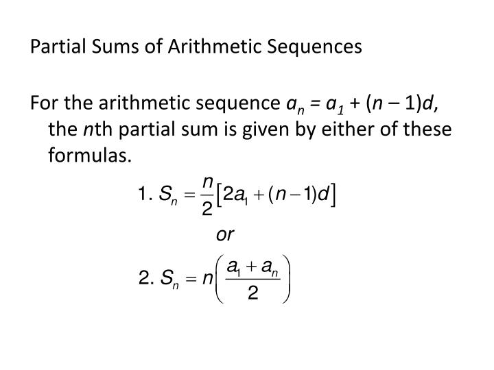 equation to find sum of arithmetic sequence