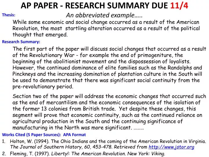 ap research presentation slides examples