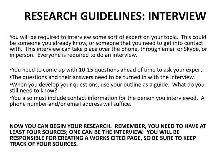 research interview guidelines