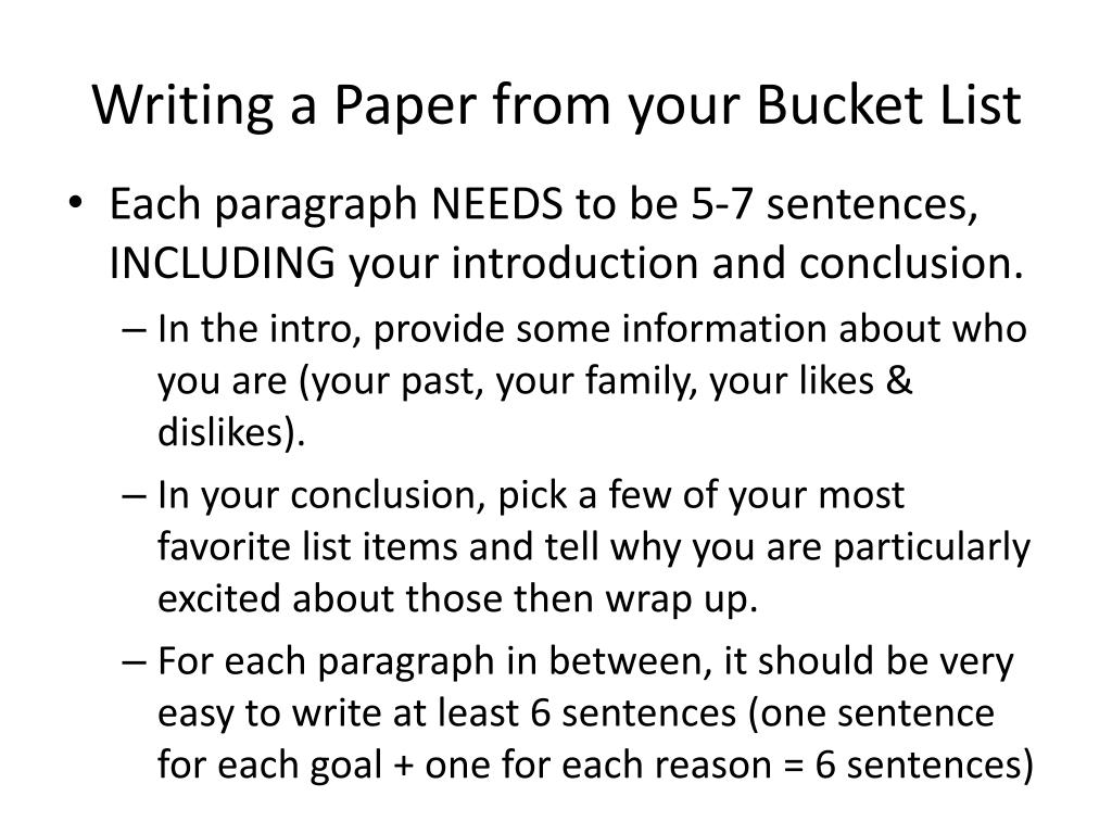 bucket list essay introduction