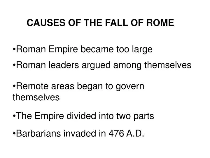 what caused the fall of the roman empire essay