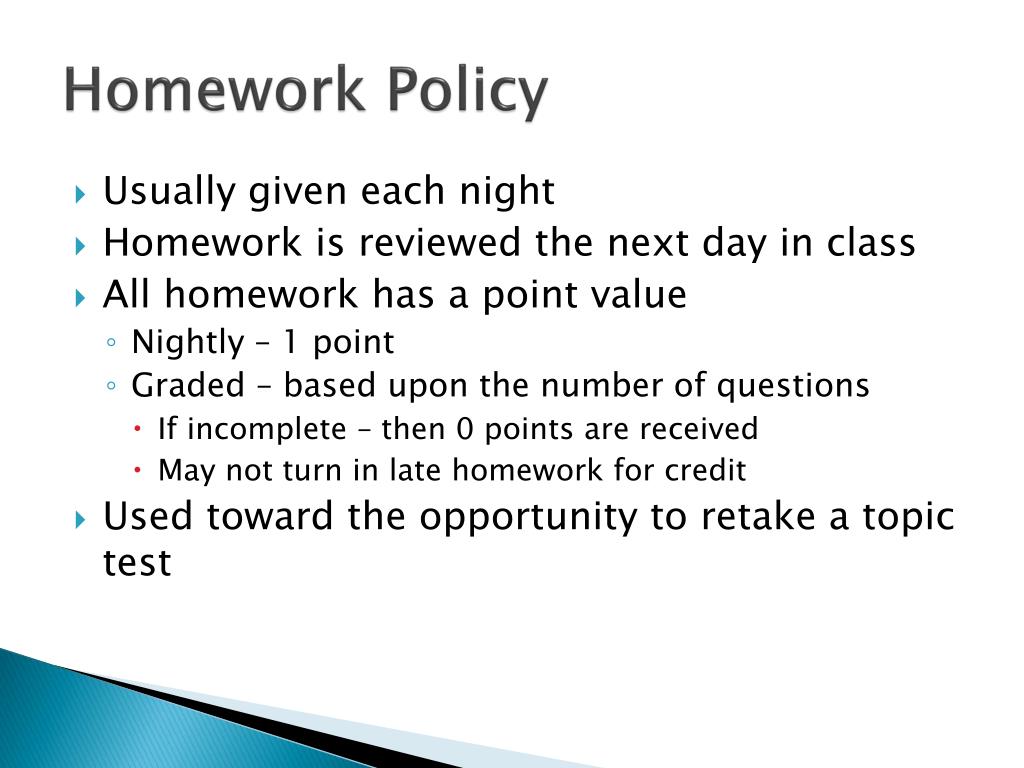 math homework policy